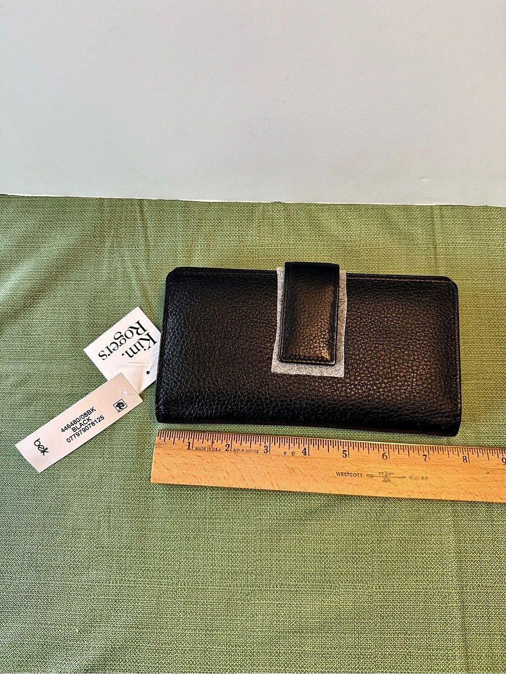 Kim Rogers Rio Frame Clutch Wallet - Black Leather NWT